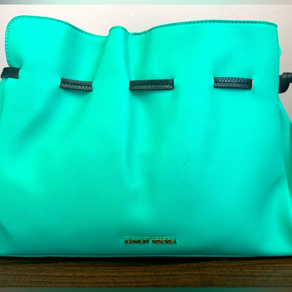 NWT Green/Snake combo Bagdley Mischka shoulder bag with long strap included